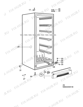 Взрыв-схема холодильника Electrolux EUC31202W - Схема узла C10 Cabinet